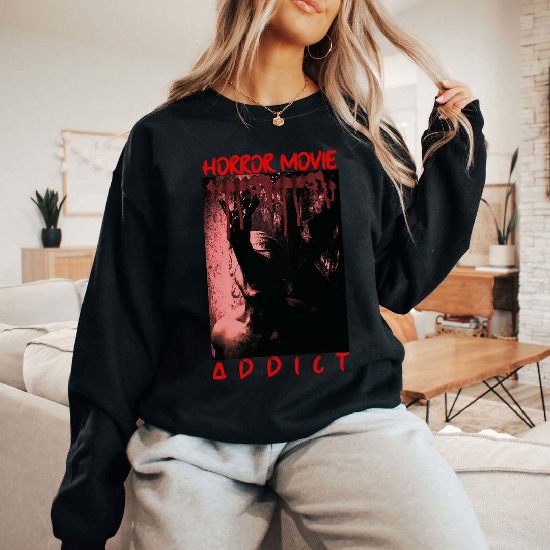 Horror Movie Addickt Halloween Sweatshirt Sweatshirt Printify