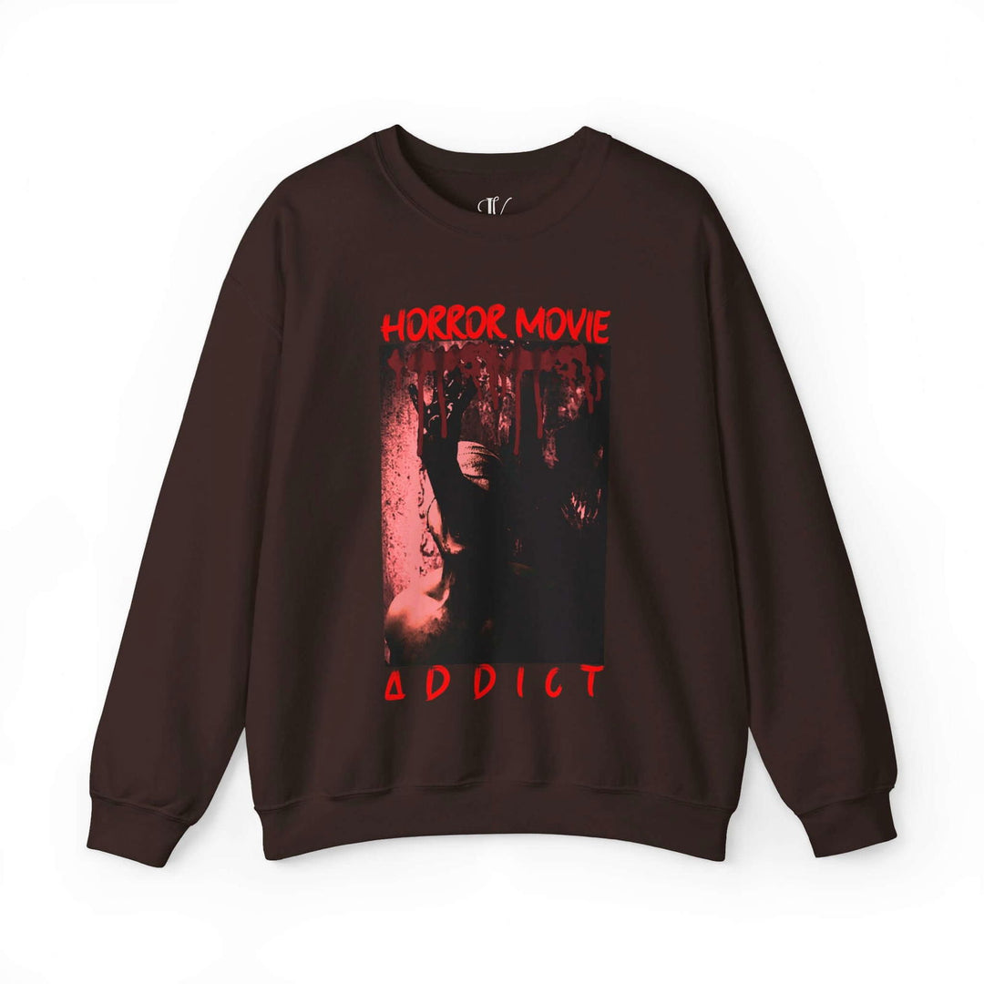 Horror Movie Addickt Halloween Sweatshirt Sweatshirt Printify S Dark Chocolate