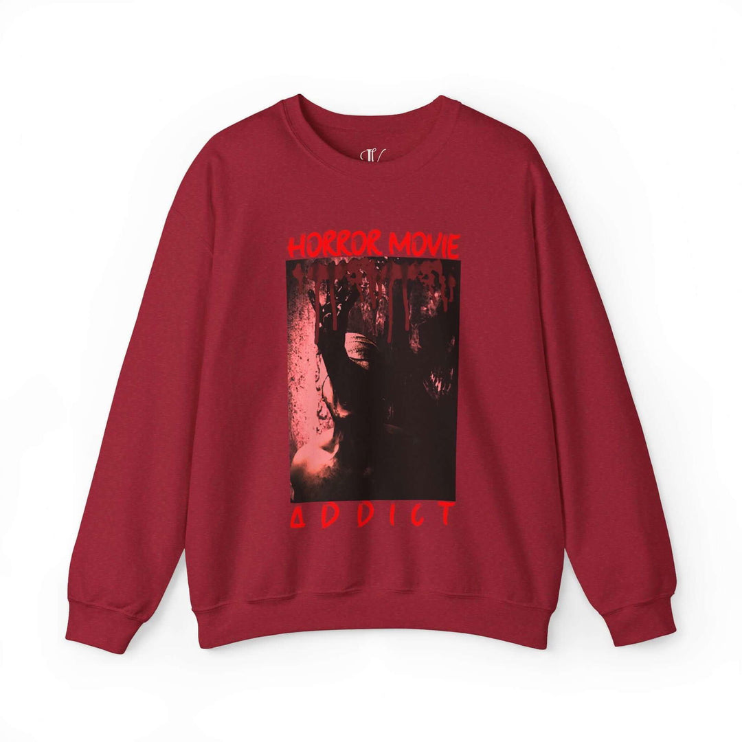 Horror Movie Addickt Halloween Sweatshirt Sweatshirt Printify S Antique Cherry Red