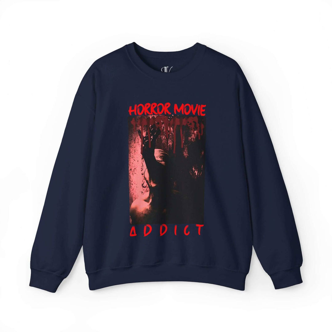 Horror Movie Addickt Halloween Sweatshirt Sweatshirt Printify S Navy