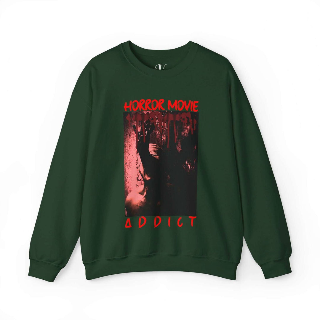 Horror Movie Addickt Halloween Sweatshirt Sweatshirt Printify S Forest Green