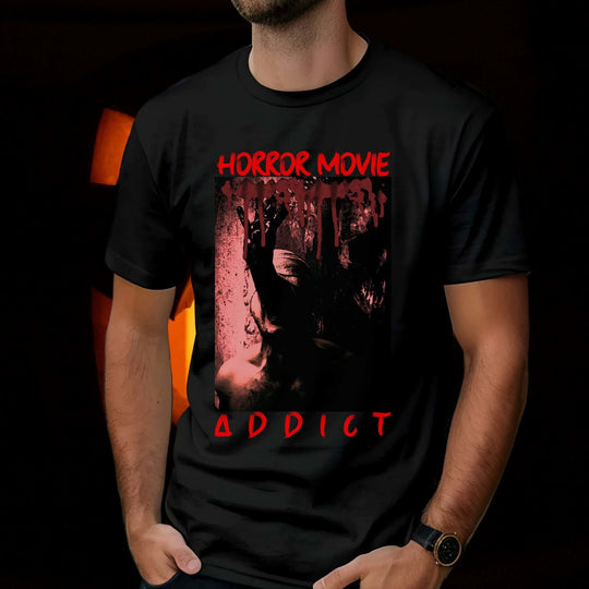 Horror Movie Addict Halloween T-Shirt - Imagin Vibes - 