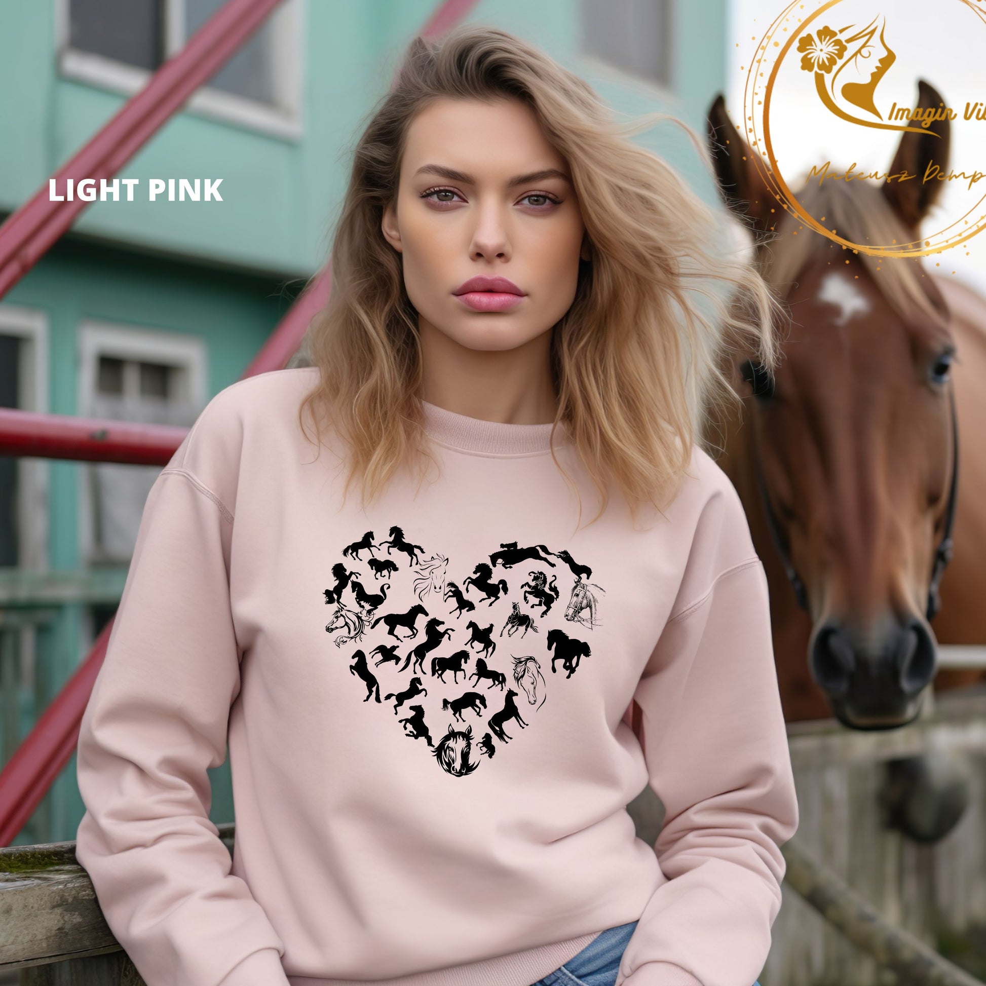 Horses Heart Sweatshirt | Horse Lover Sweater - Horse Lover Gift - Horse Crewneck Sweater - Equestrian Gift - Horse Owner Sweater Sweatshirt   