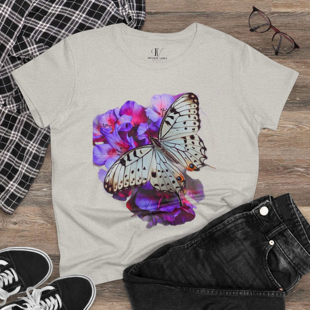Butterfly Tee T-Shirt Printify Ash M