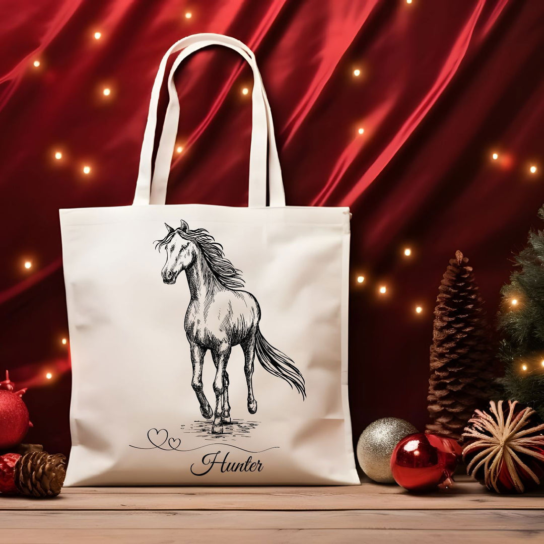 IV: Personalized Horse Tote (Name It! 3 Sizes, All-Over Print) - Imagin Vibes - 