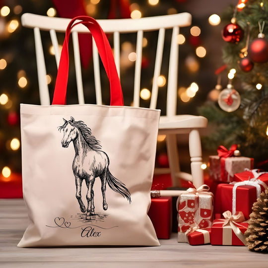 IV: Personalized Horse Tote (Name It! 3 Sizes, All-Over Print) - Imagin Vibes - 