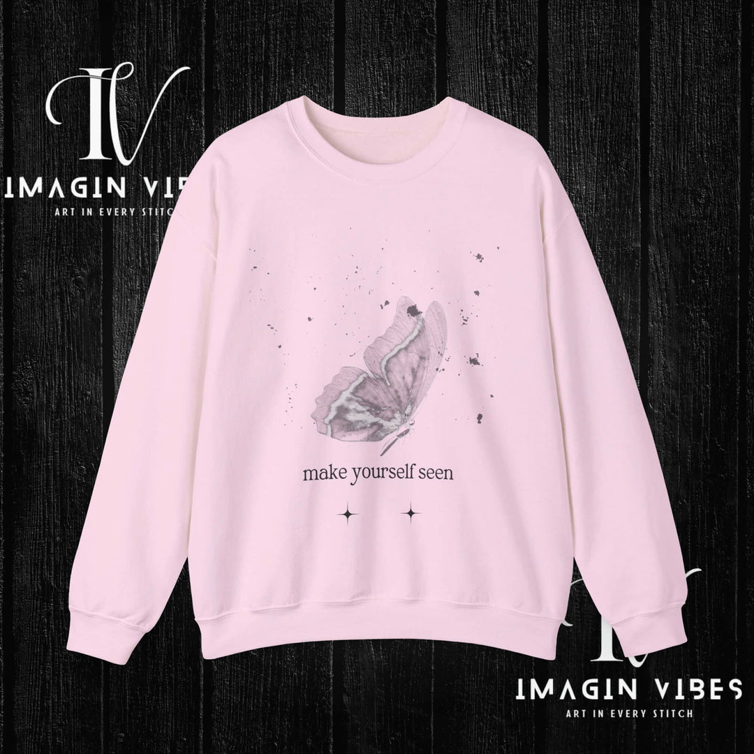 IV: Spread Your Wings - Butterfly Sweatshirt Sweatshirt Printify S Light Pink