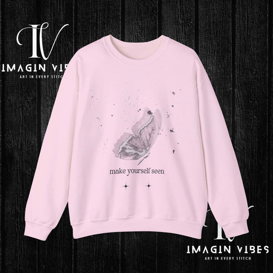 IV: Spread Your Wings - Butterfly Sweatshirt Sweatshirt Printify S Light Pink