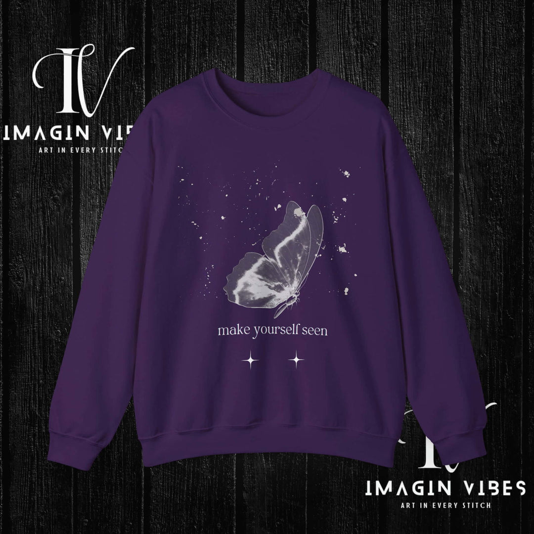 IV: Spread Your Wings - Butterfly Sweatshirt Sweatshirt Printify S Purple