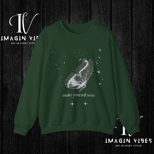 IV: Spread Your Wings - Butterfly Sweatshirt Sweatshirt Printify S Forest Green