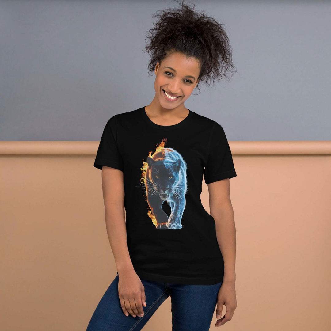 Ice & Fire: Panther Graphic Tee T-Shirt Printify