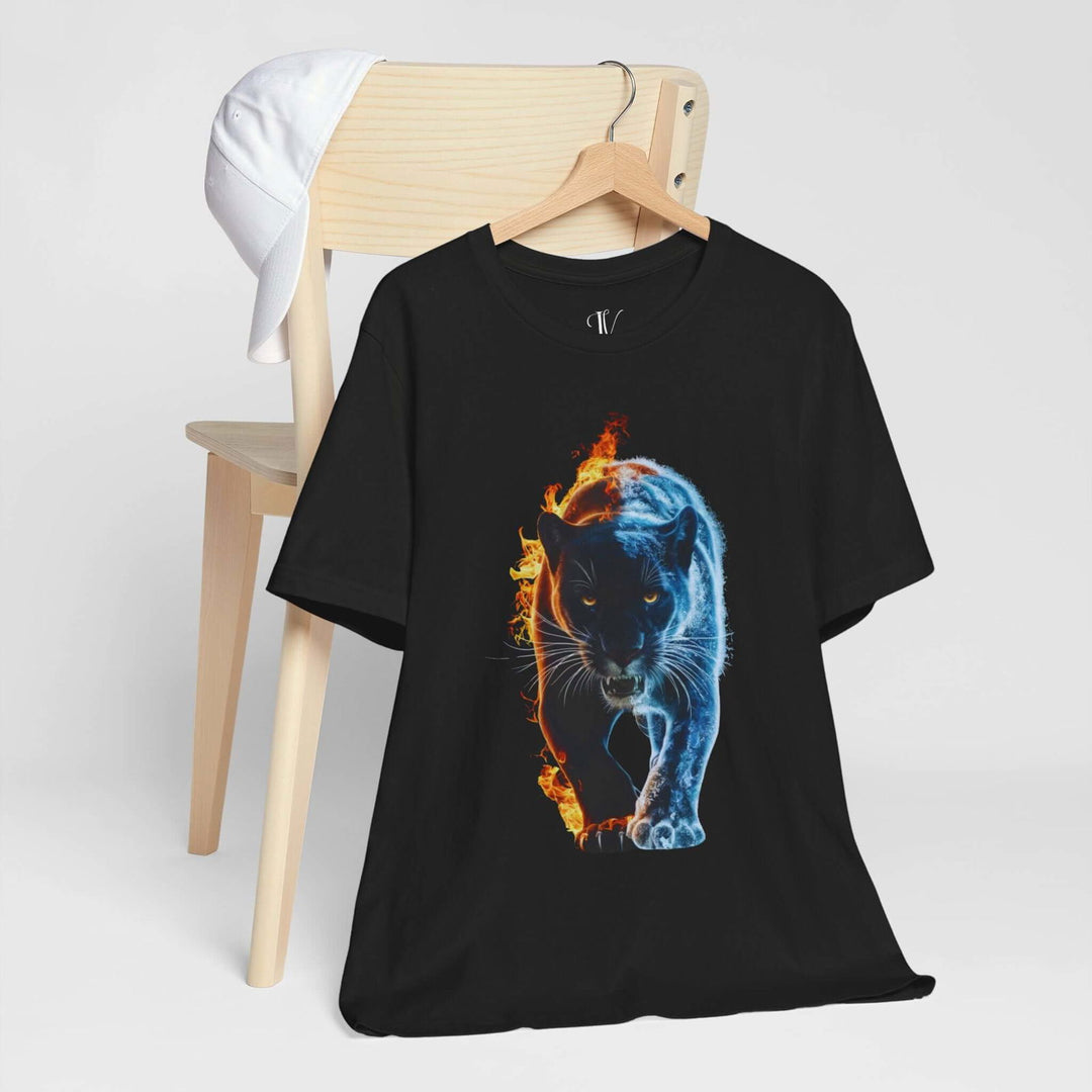 Ice & Fire: Panther Graphic Tee T-Shirt Printify Black S