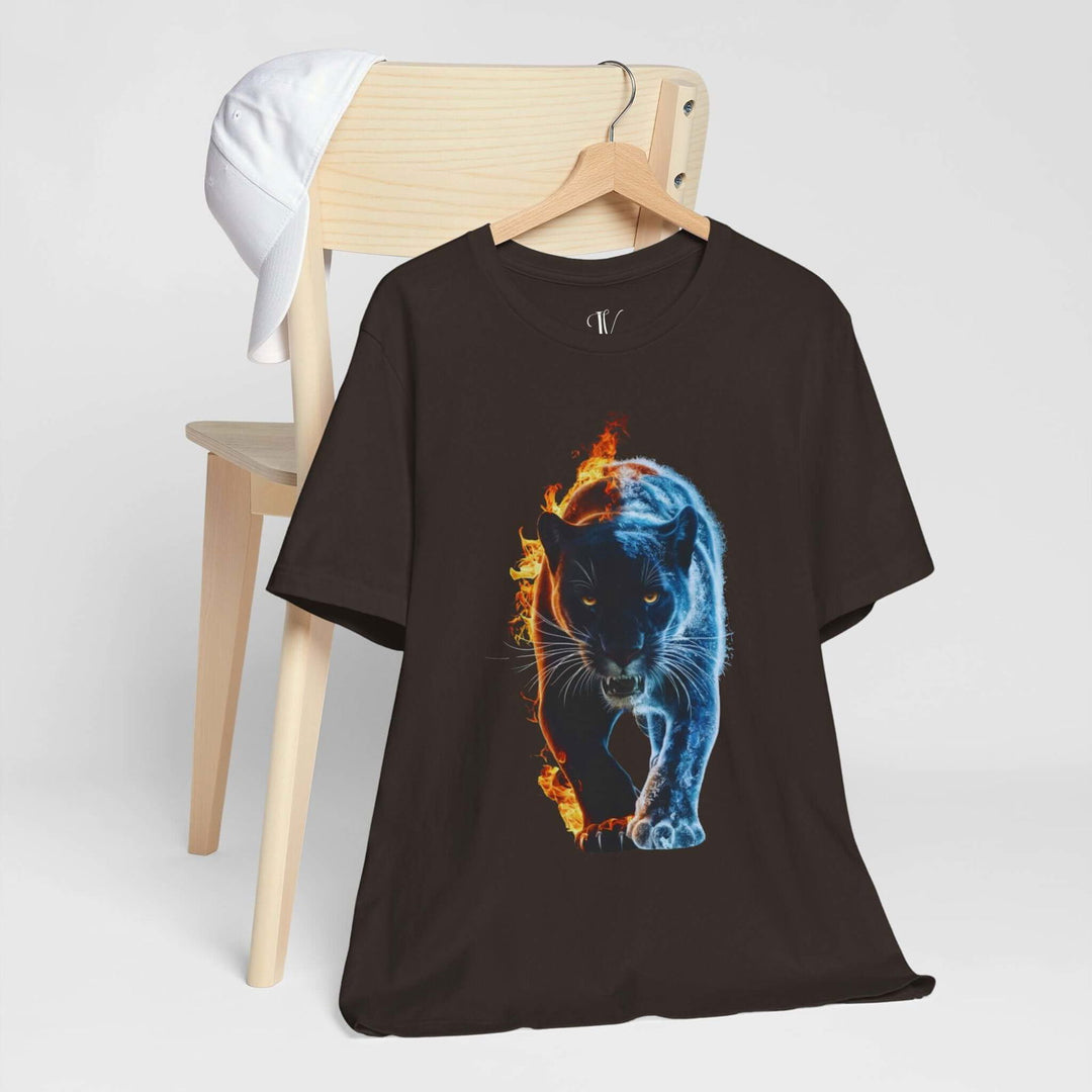 Ice & Fire: Panther Graphic Tee T-Shirt Printify Brown S