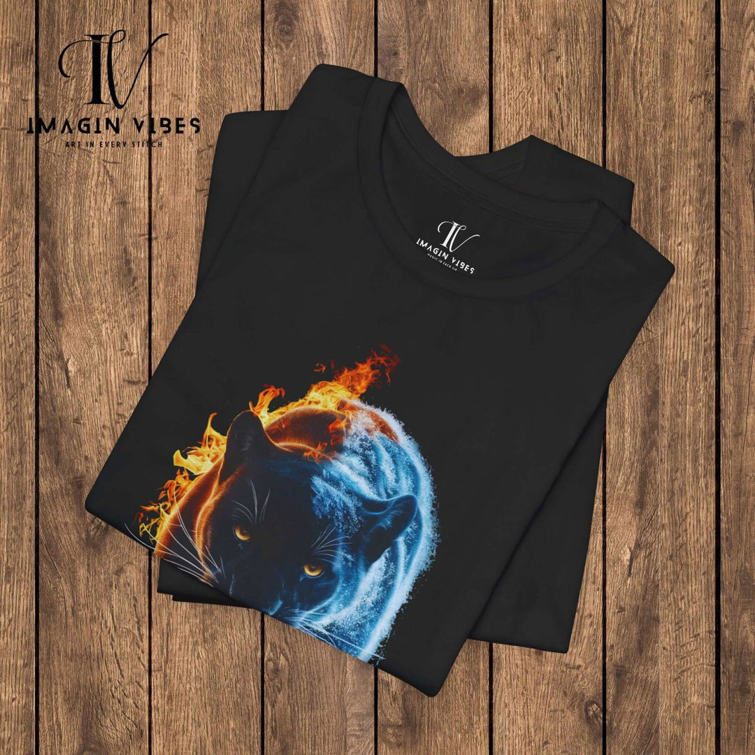 Ice & Fire: Panther Graphic Tee T-Shirt Printify