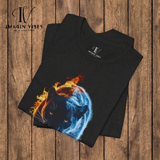 Ice & Fire: Panther Graphic Tee T-Shirt Printify