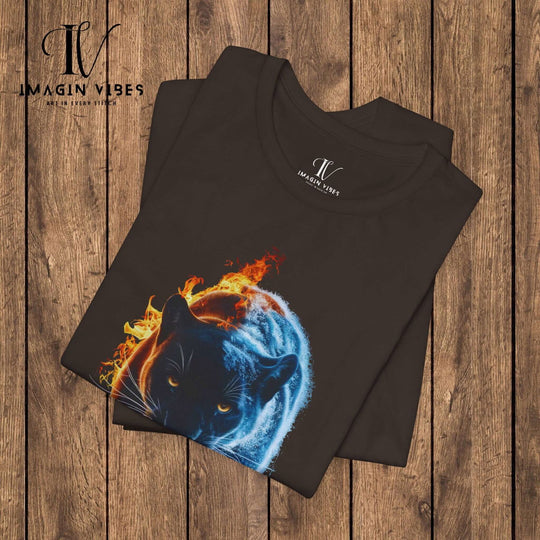 Ice & Fire: Panther Graphic Tee T-Shirt Printify
