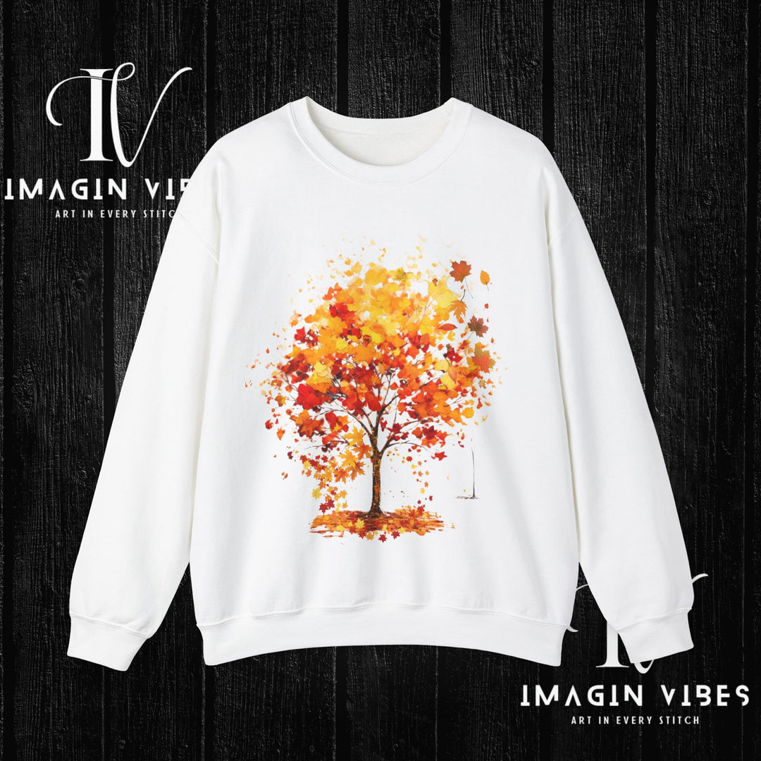 Imagin Vibes Autumn Tree Sweatshirt: Cozy Fall Vibes - Imagin Vibes - 