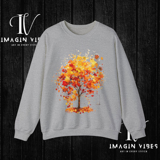 Imagin Vibes Autumn Tree Sweatshirt: Cozy Fall Vibes - Imagin Vibes - 