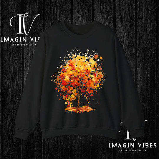 Imagin Vibes Autumn Tree Sweatshirt: Cozy Fall Vibes - Imagin Vibes - 