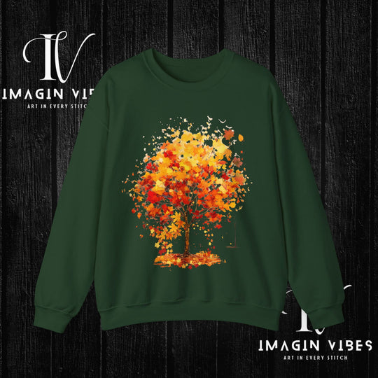 Imagin Vibes Autumn Tree Sweatshirt: Cozy Fall Vibes - Imagin Vibes - 