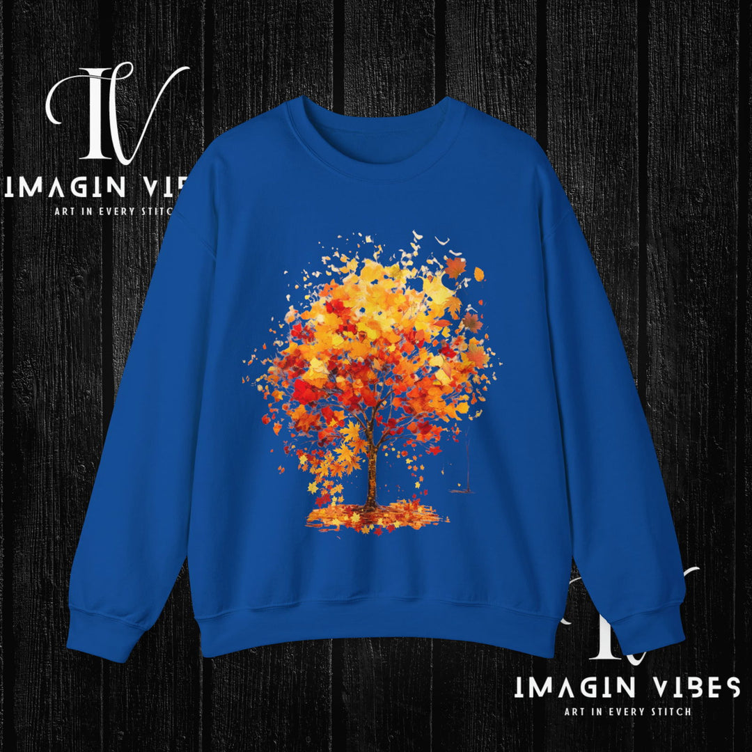 Imagin Vibes Autumn Tree Sweatshirt: Cozy Fall Vibes - Imagin Vibes - 