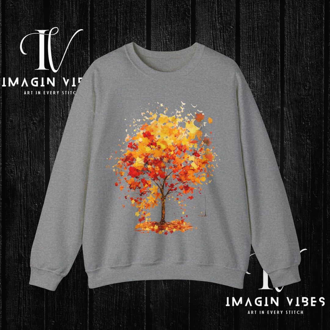 Imagin Vibes Autumn Tree Sweatshirt: Cozy Fall Vibes - Imagin Vibes - 