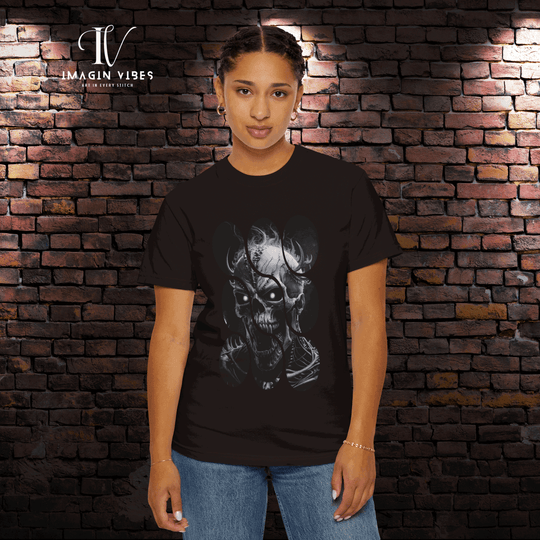 Imagin Vibes: Black Skull Graphic Tee - Imagin Vibes - 