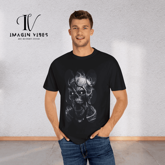 Imagin Vibes: Black Skull Graphic Tee - Imagin Vibes - 