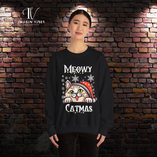 Imagin Vibes: Catty Christmas Sweatshirt - Imagin Vibes - 