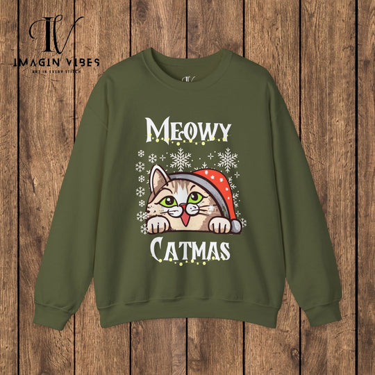 Imagin Vibes: Catty Christmas Sweatshirt - Imagin Vibes - 