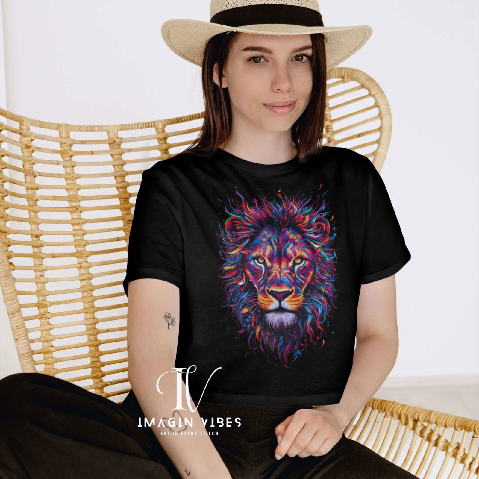 Imagin Vibes: Colorful Lion T-Shirt - Roar in Style! - Imagin Vibes - 