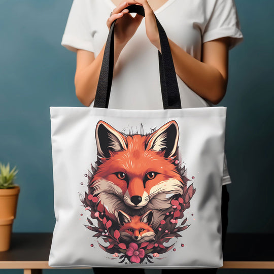 Imagin Vibes: Cozy Fox Family Tote Bag 3 - Imagin Vibes - 