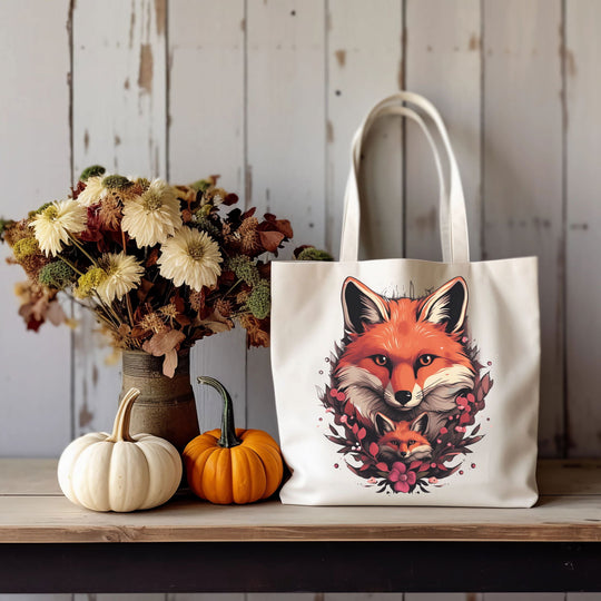 Imagin Vibes: Cozy Fox Family Tote Bag 3 - Imagin Vibes - 