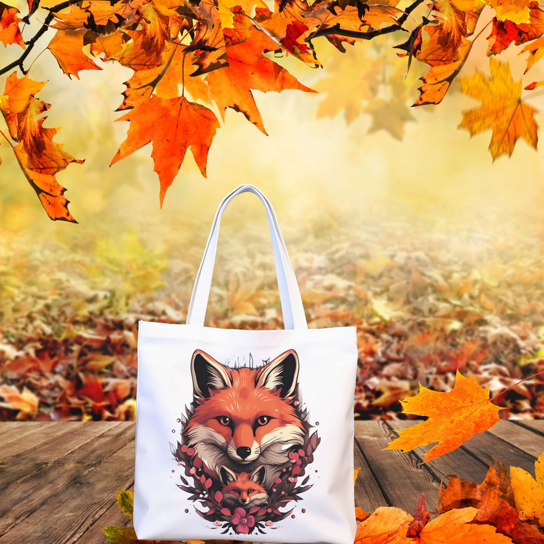 Imagin Vibes: Cozy Fox Family Tote Bag 3 - Imagin Vibes - 