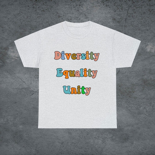 Imagin Vibes: Diversity, Equality, Unity Tee T-Shirt Printify Ash S
