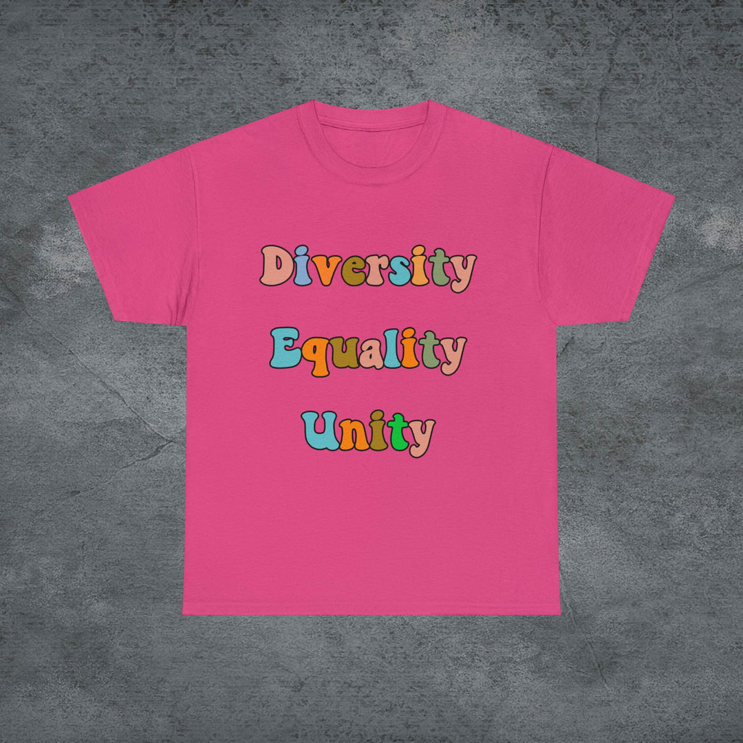 Imagin Vibes: Diversity, Equality, Unity Tee T-Shirt Printify Heliconia S