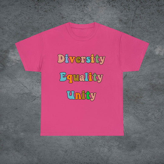 Imagin Vibes: Diversity, Equality, Unity Tee T-Shirt Printify Heliconia S