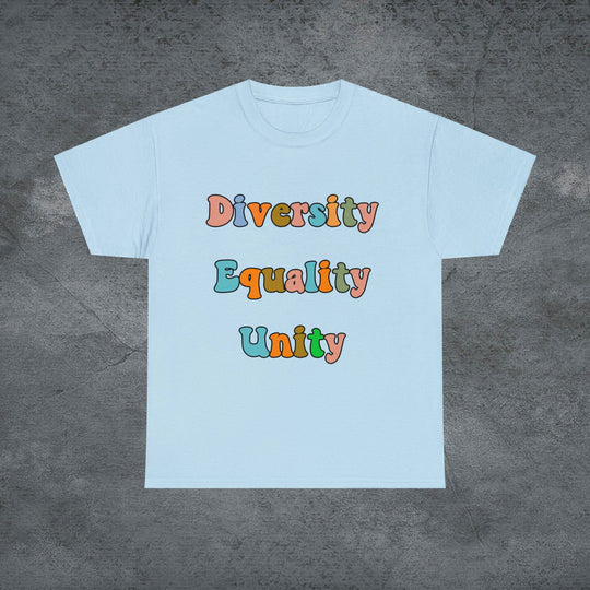 Imagin Vibes: Diversity, Equality, Unity Tee T-Shirt Printify Light Blue S