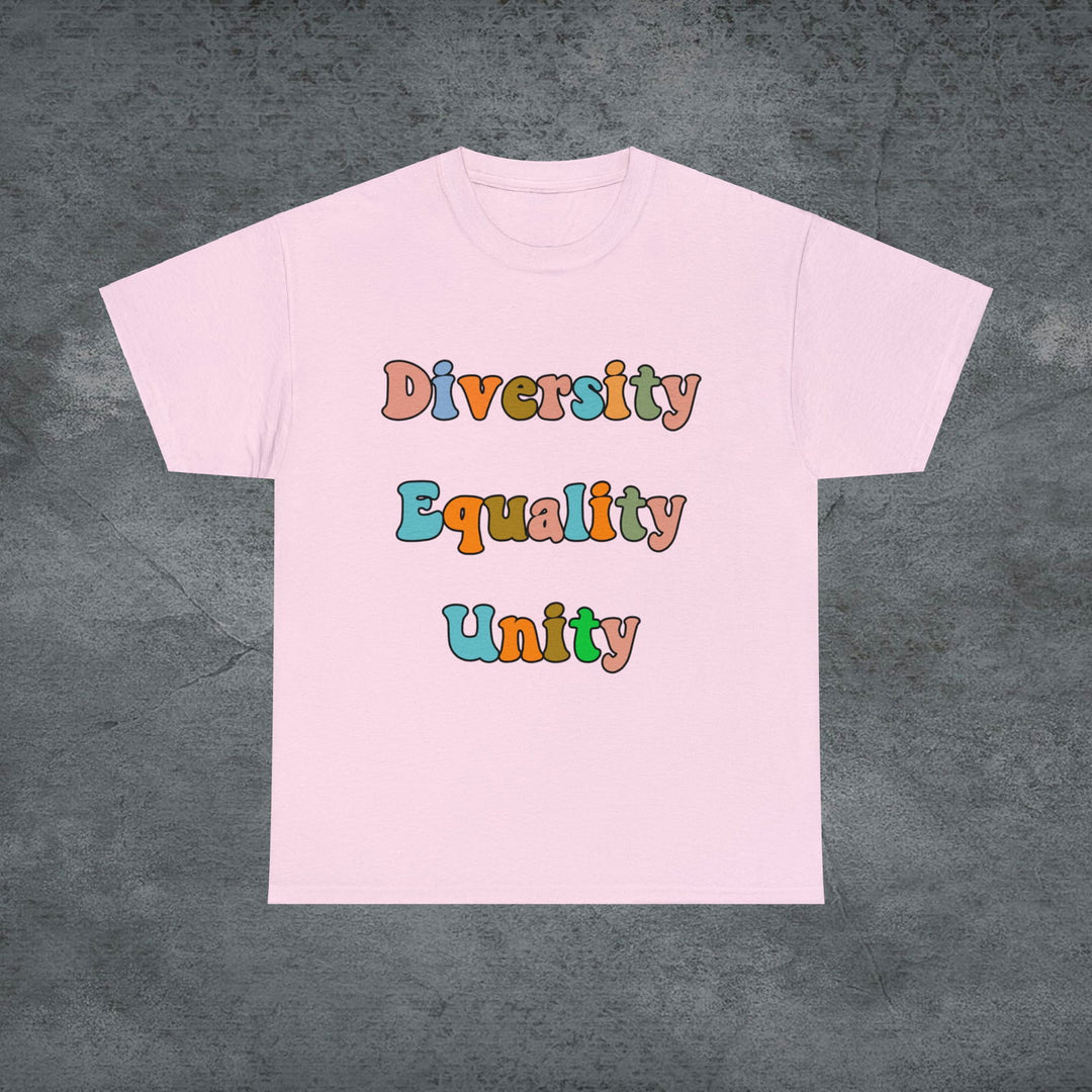 Imagin Vibes: Diversity, Equality, Unity Tee T-Shirt Printify Light Pink S