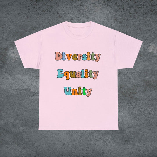 Imagin Vibes: Diversity, Equality, Unity Tee T-Shirt Printify Light Pink S