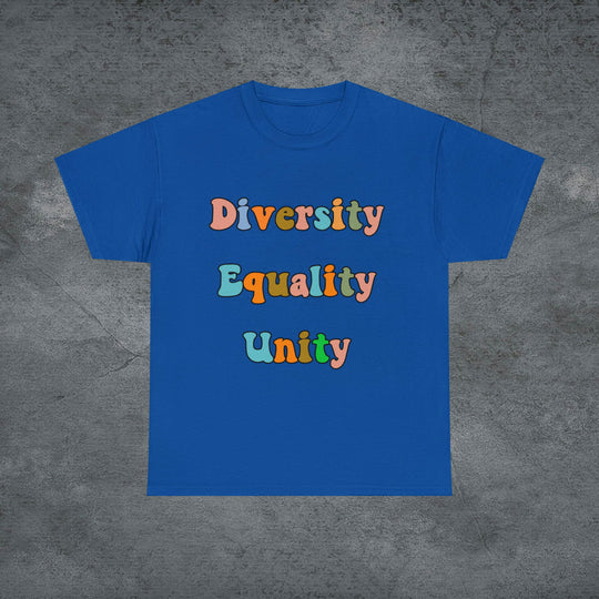 Imagin Vibes: Diversity, Equality, Unity Tee T-Shirt Printify Royal S