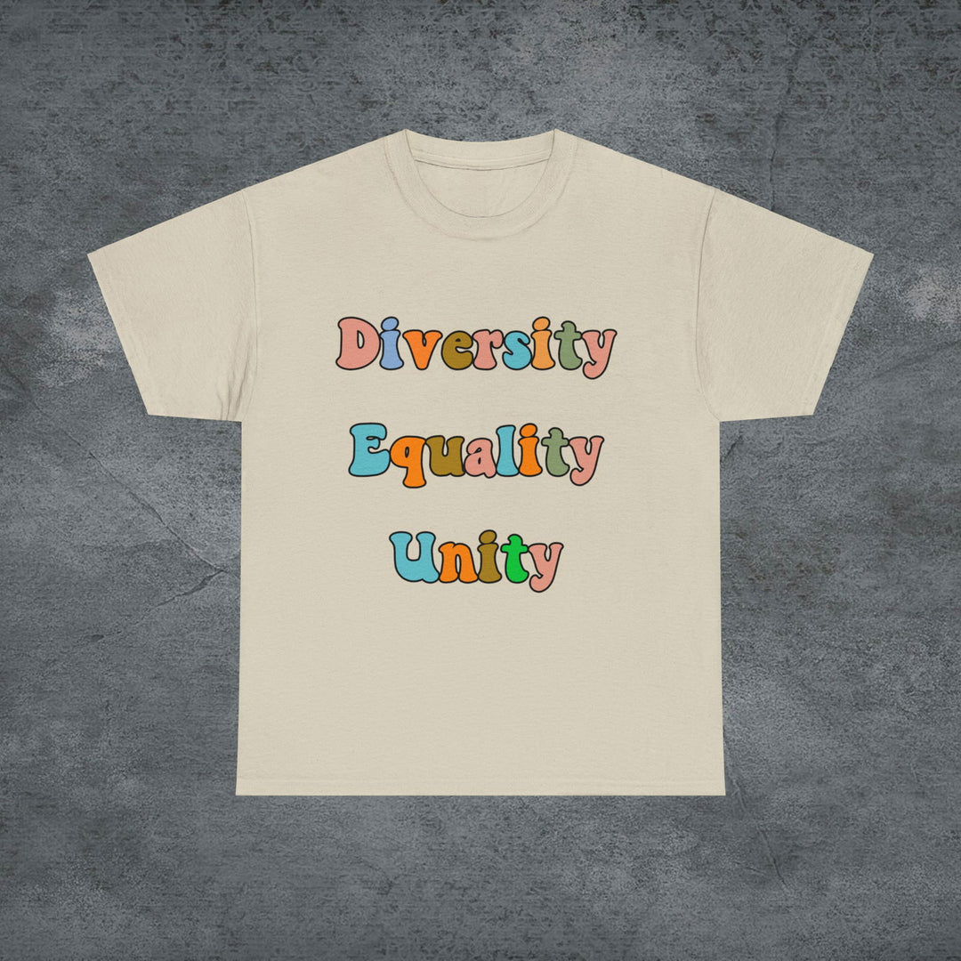 Imagin Vibes: Diversity, Equality, Unity Tee T-Shirt Printify Sand S