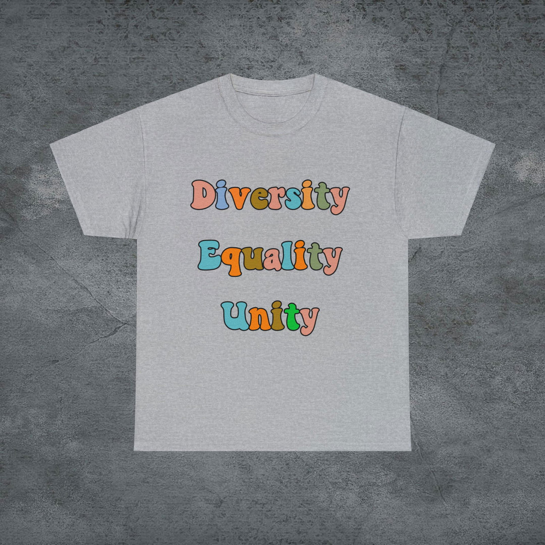 Imagin Vibes: Diversity, Equality, Unity Tee T-Shirt Printify Sport Grey S