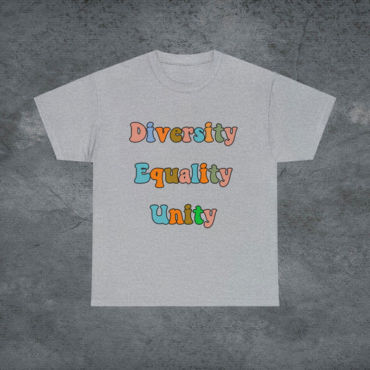 Imagin Vibes: Diversity, Equality, Unity Tee T-Shirt Printify Sport Grey S