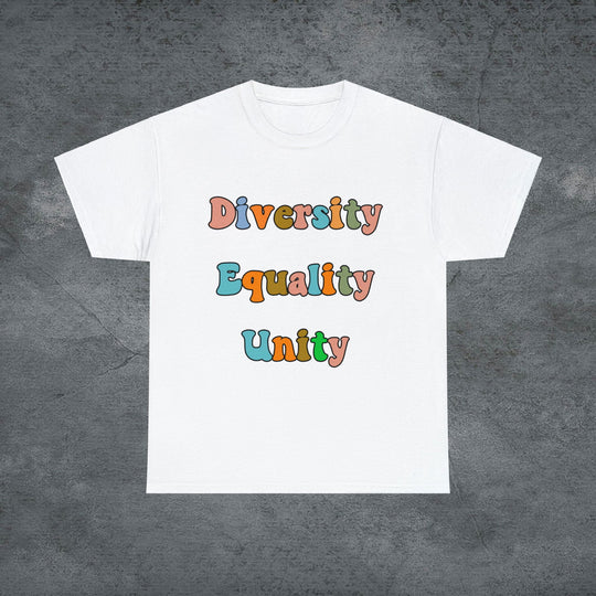 Imagin Vibes: Diversity, Equality, Unity Tee T-Shirt Printify White S