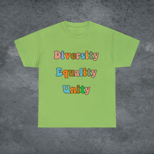 Imagin Vibes: Diversity, Equality, Unity Tee T-Shirt Printify Lime S