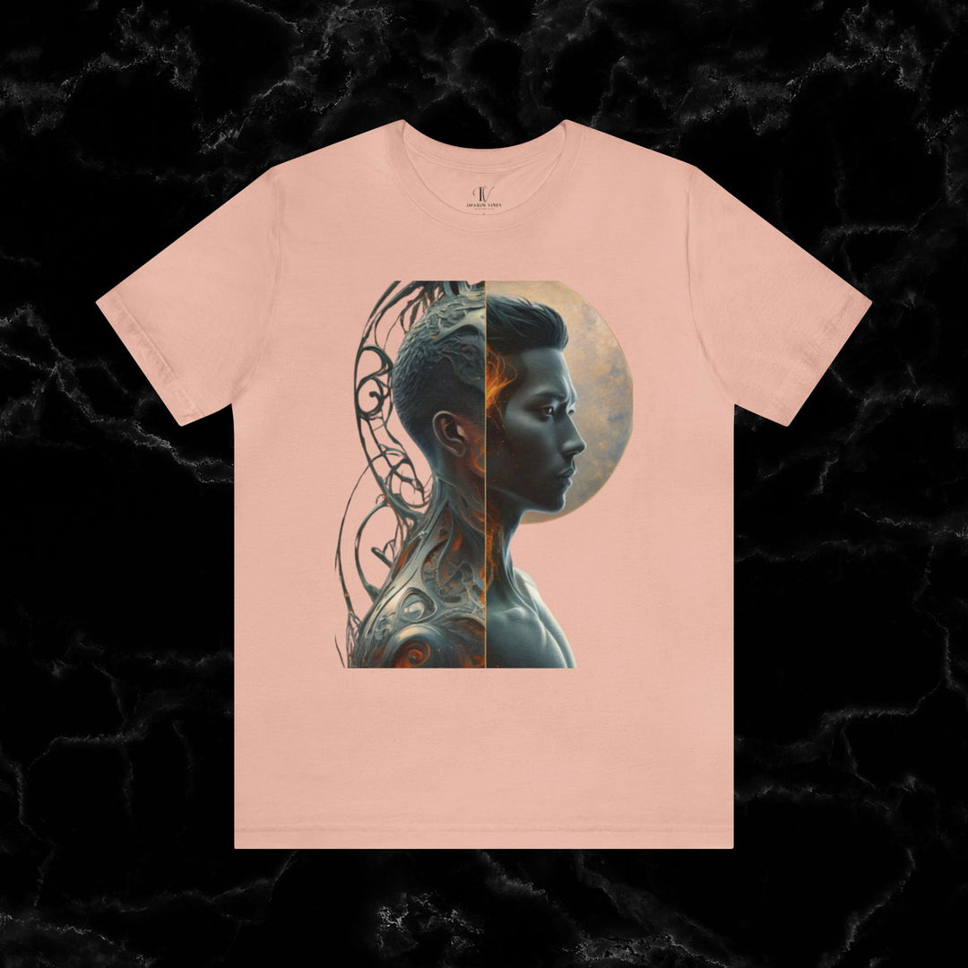 Imagin Vibes: Duality Soul Tee T-Shirt Printify Peach XS