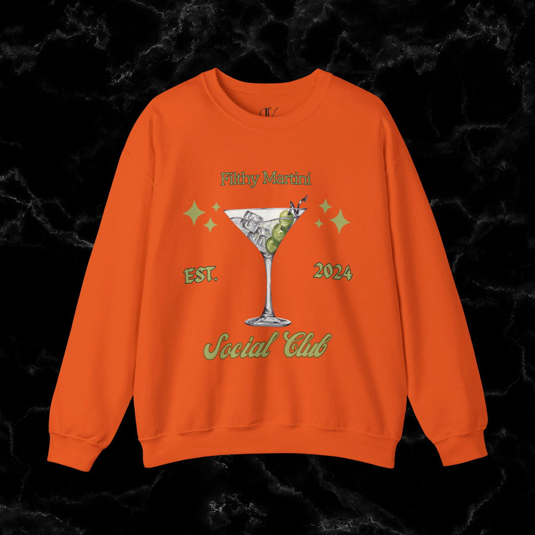 Imagin Vibes: Filthy Martini Social Club Sweatshirt Sweatshirt Printify S Orange