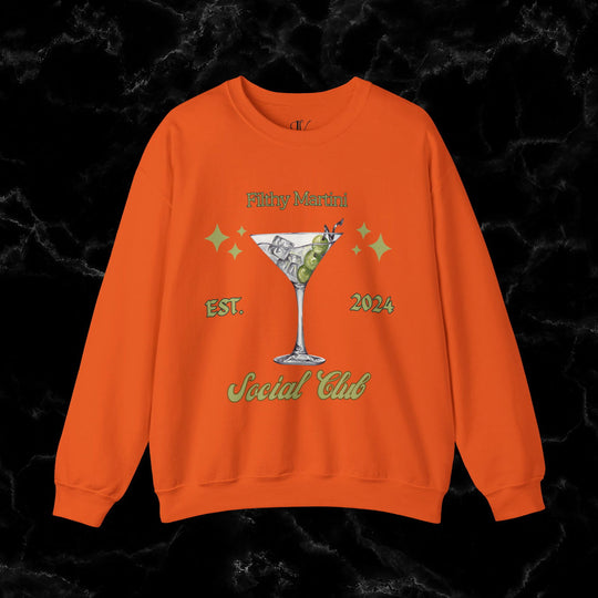 Imagin Vibes: Filthy Martini Social Club Sweatshirt Sweatshirt Printify S Orange