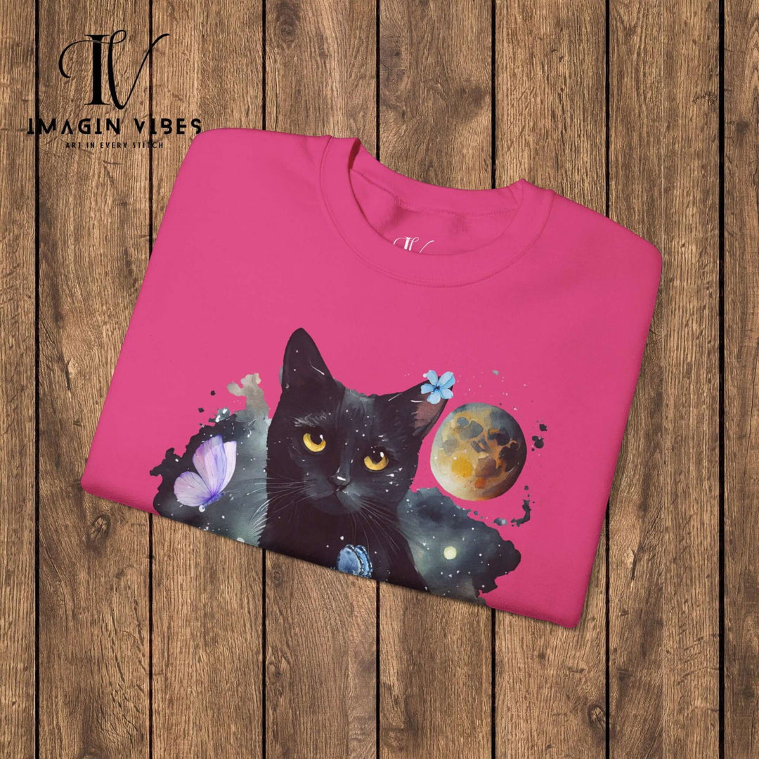 Imagin Vibes: Floral Cat & Butterflies Sweatshirt Sweatshirt Printify